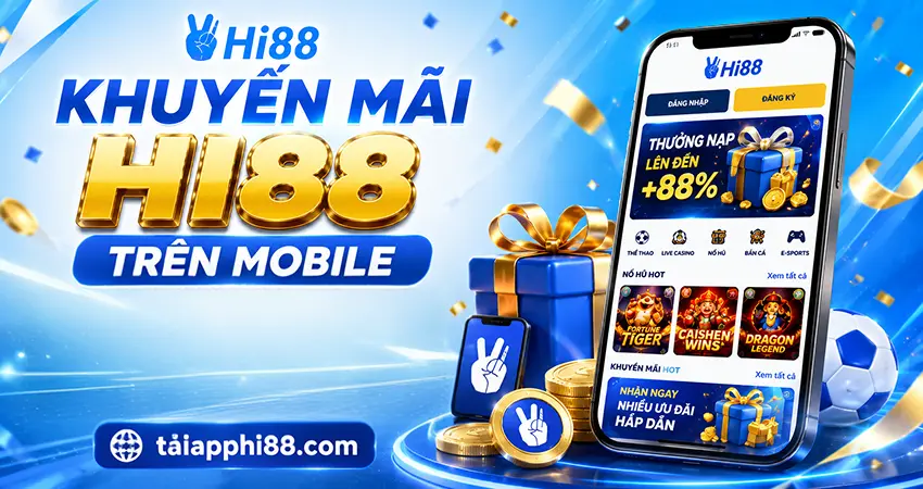Khuyến mãi Hi88 trên mobile